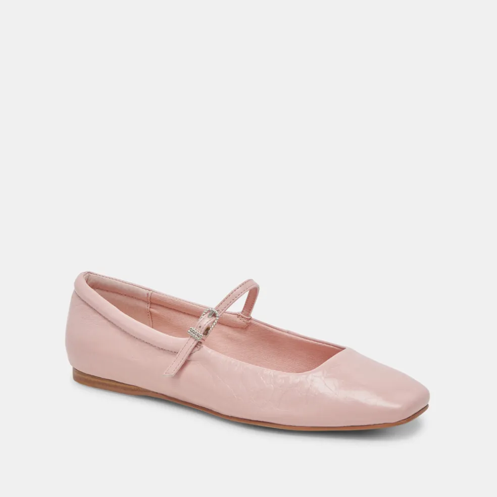 Reyes Ballet Flats Pink Crinkle Patent