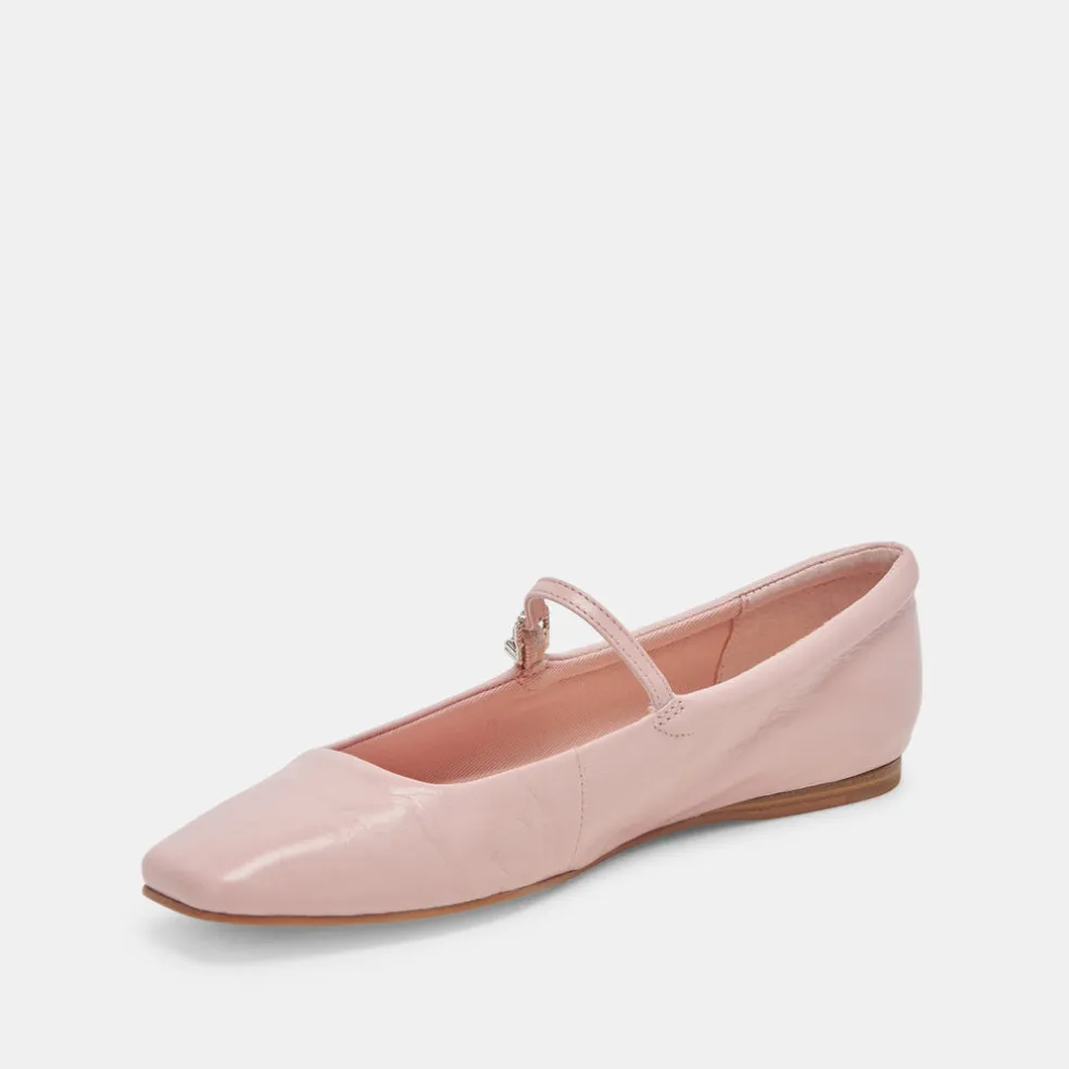 Reyes Ballet Flats Pink Crinkle Patent