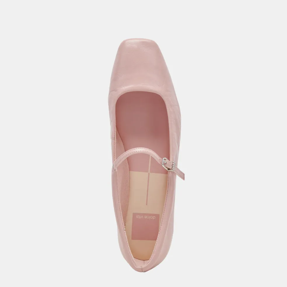 Reyes Ballet Flats Pink Crinkle Patent