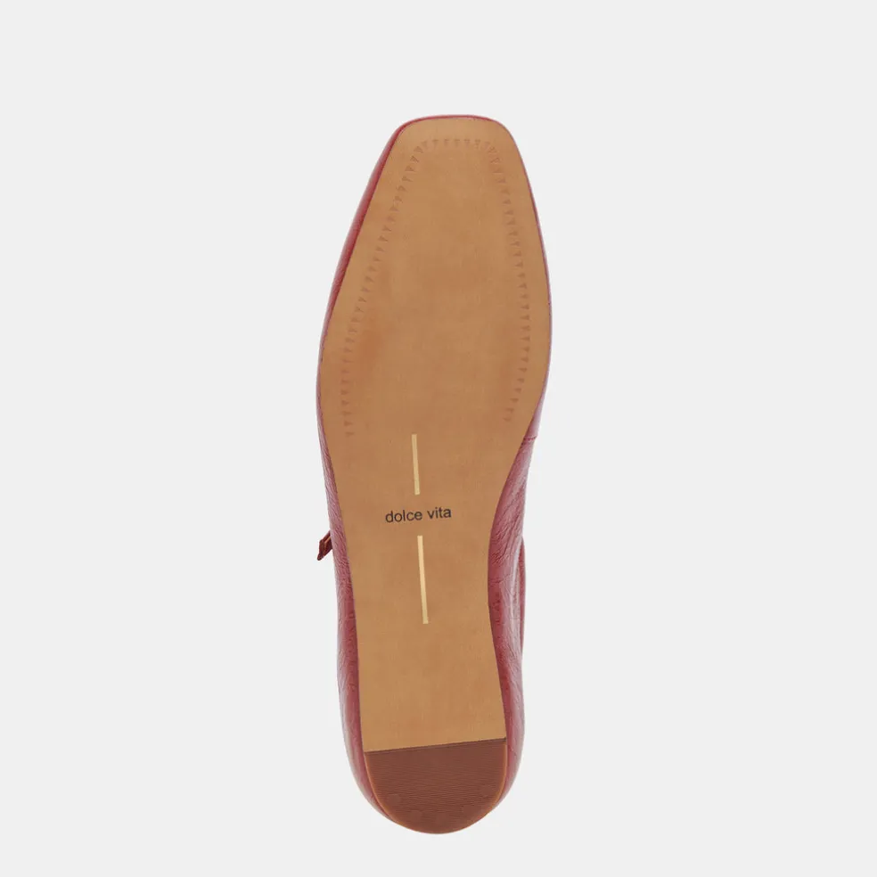 Reyes Ballet Flats Red Crinkle Patent