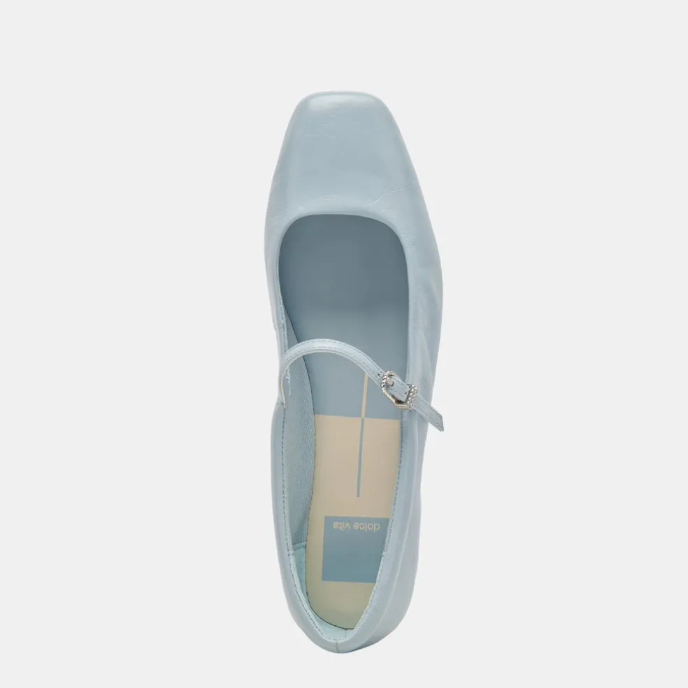 Reyes Ballet Flats Sky Blue Crinkle Patent