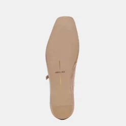 Reyes Ballet Flats Toffee Snake Embossed