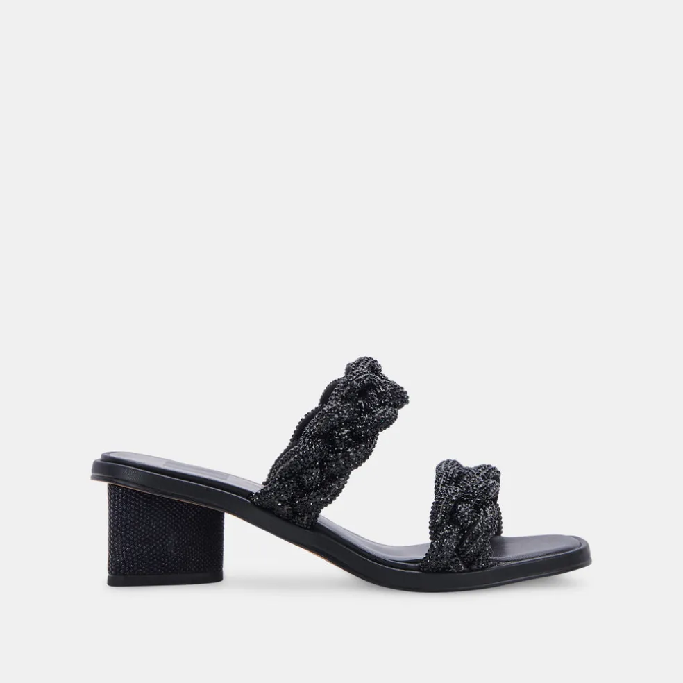 Ronin Rhinestone Sandals Black Rhinestone