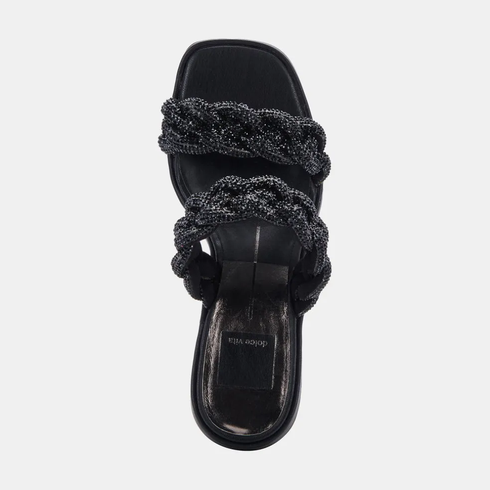 Ronin Rhinestone Sandals Black Rhinestone