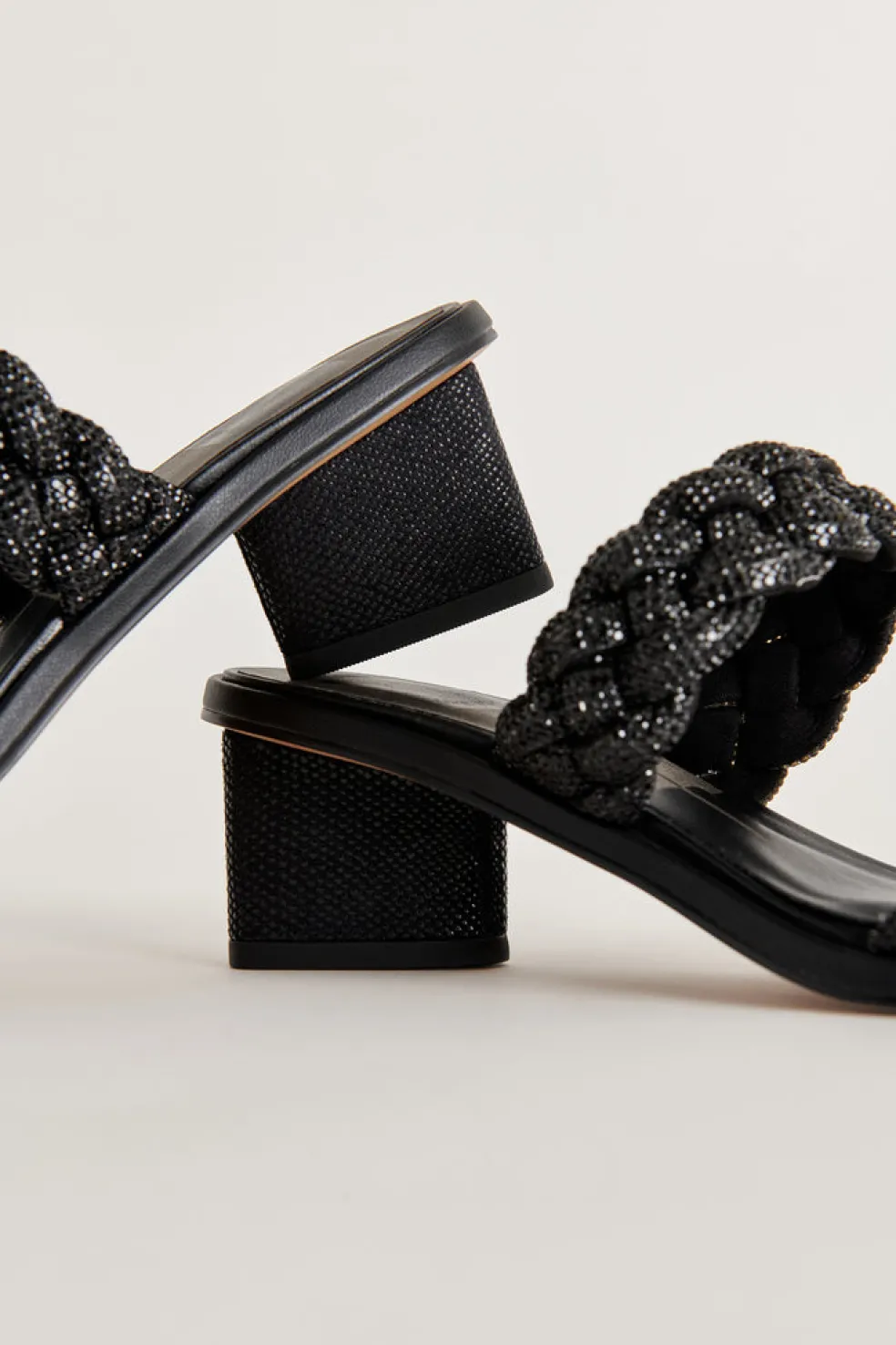 Ronin Rhinestone Sandals Black Rhinestone