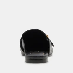 Santel Flats Black Leather