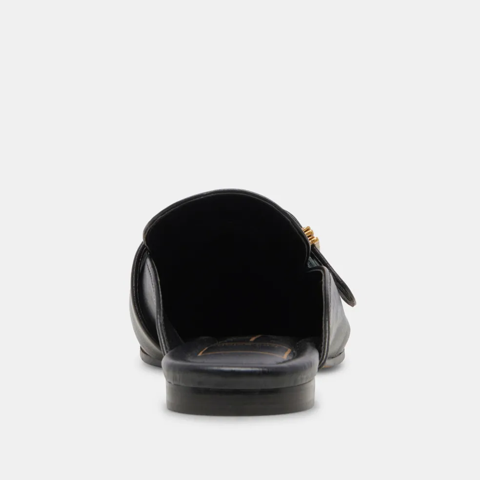 Santel Flats Black Leather