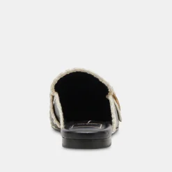 Santel Stitch Flats Black Leather
