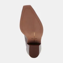 Senna Booties Walnut Embossed Leather