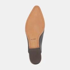 Sidon Flats Noir Embossed Leather
