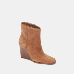 Susann Wide Booties Chestnut Suede