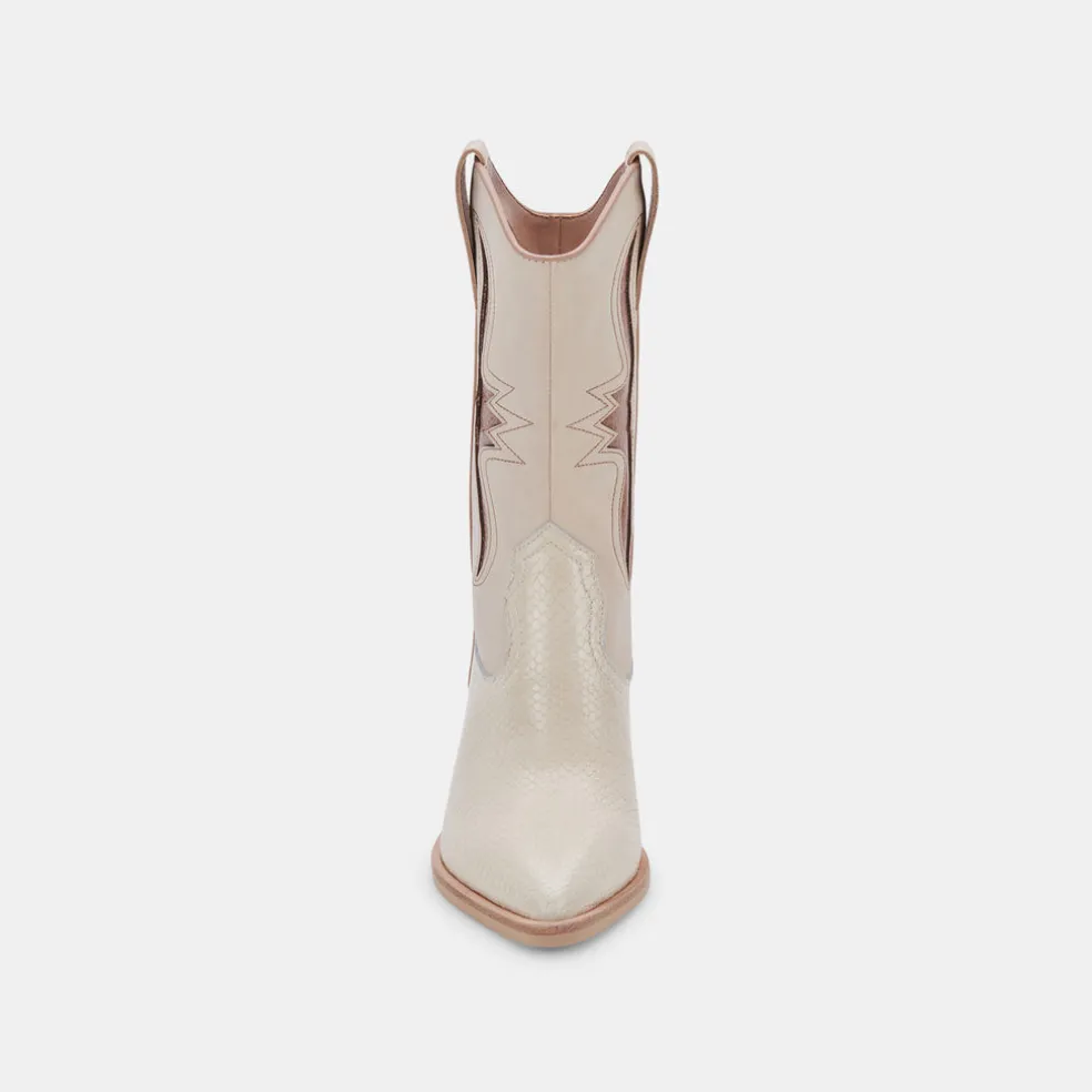 Suzzy Boots Sand Embossed Leather