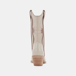 Suzzy Boots Sand Embossed Leather