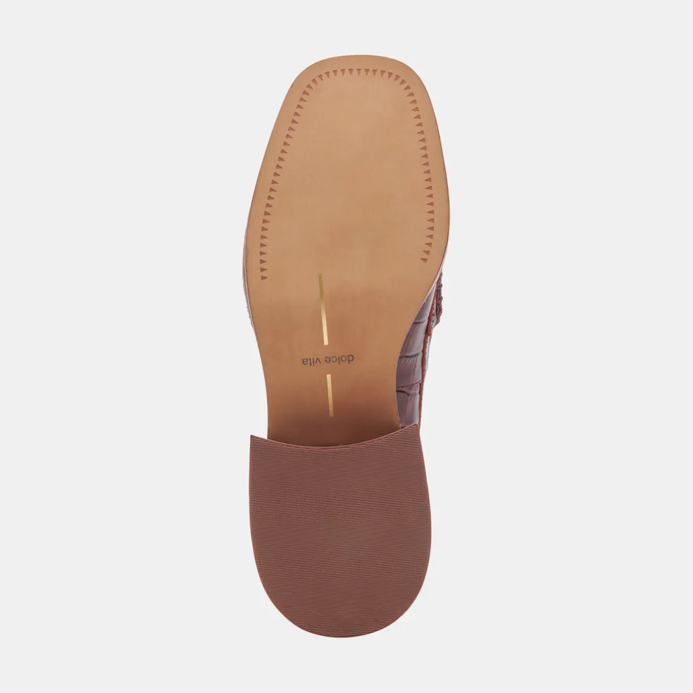 Talie Loafers Cabernet Embossed Leather