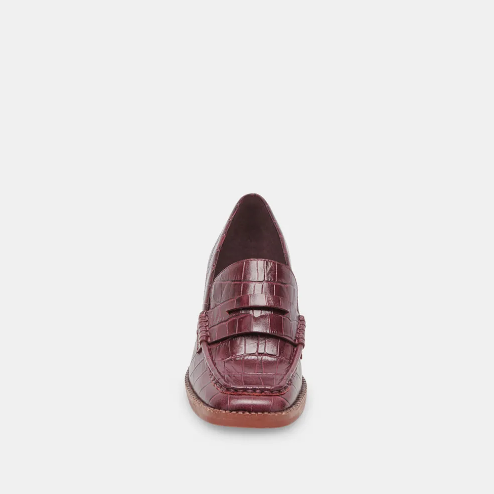 Talie Loafers Cabernet Embossed Leather