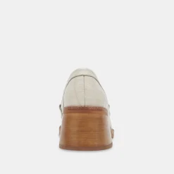 Talie Loafers Ivory Embossed Leather