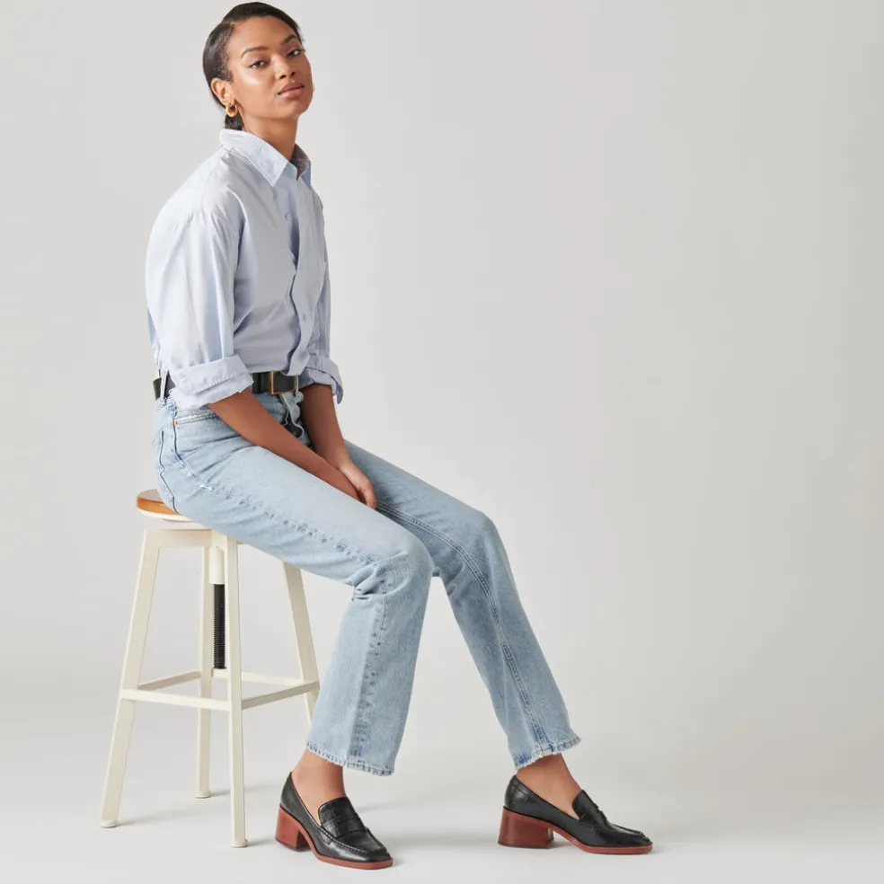 Talie Loafers Noir Embossed Leather
