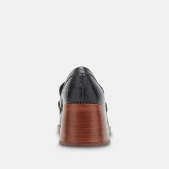 Talie Loafers Noir Embossed Leather