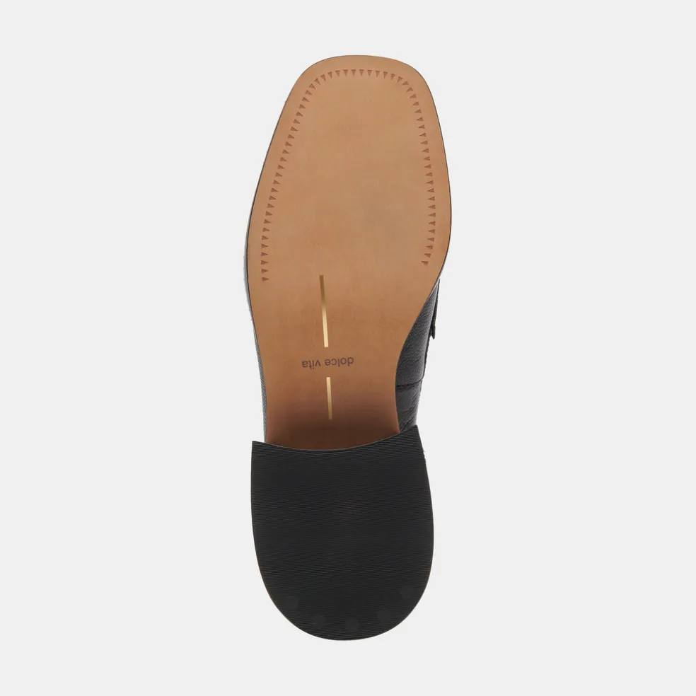 Talie Loafers Onyx Embossed Leather