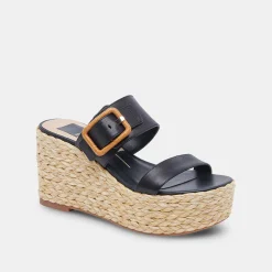 Thorin Wedges Black Leather