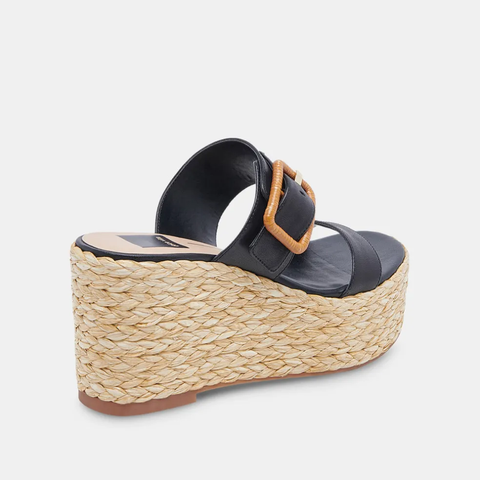 Thorin Wedges Black Leather