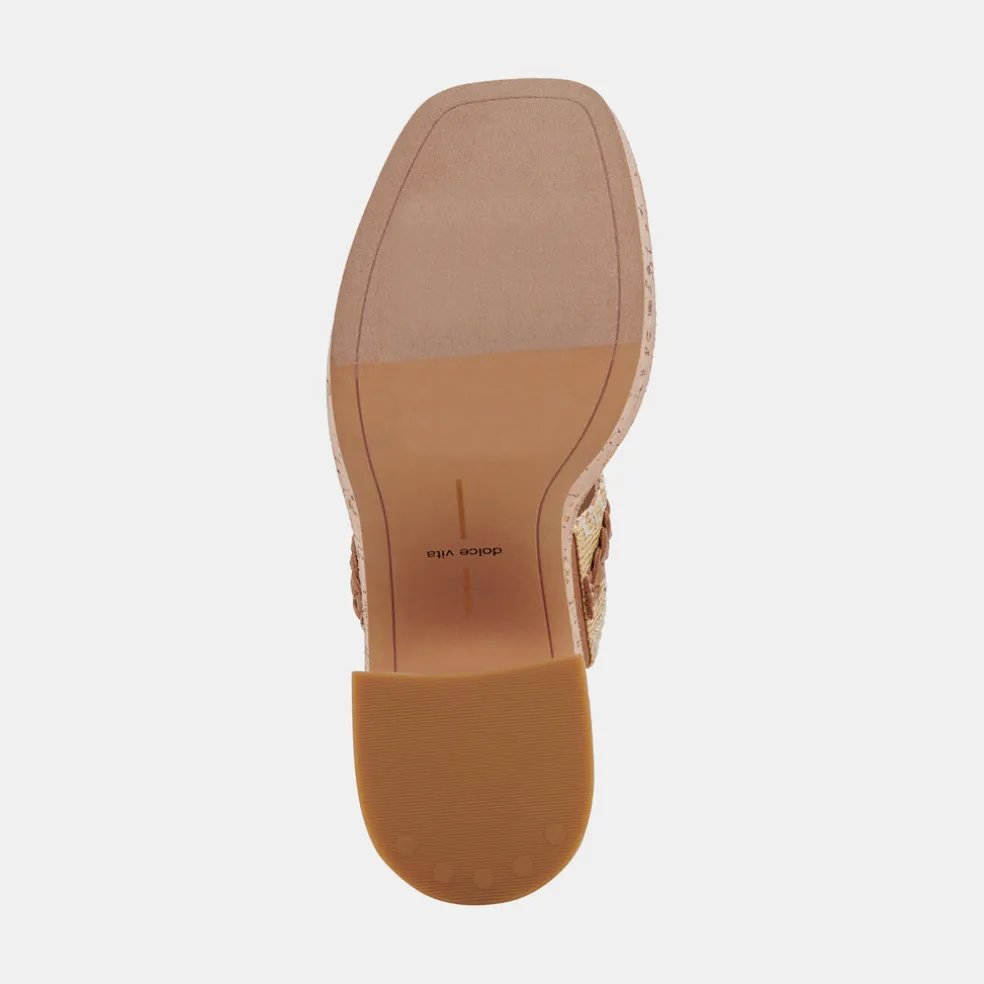 Whim Heels Honey Raffia