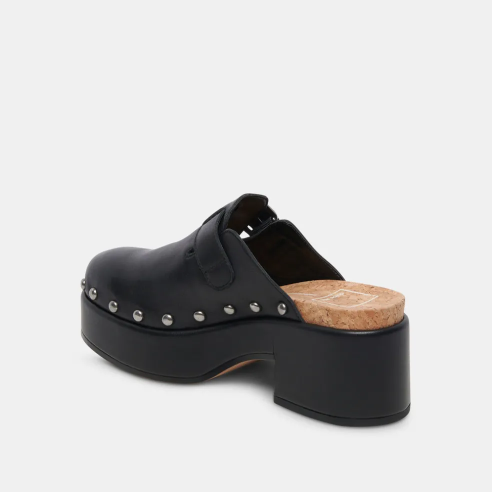 Yevan Clogs Black Leather