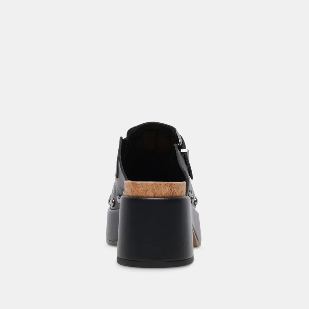 Yevan Clogs Black Leather