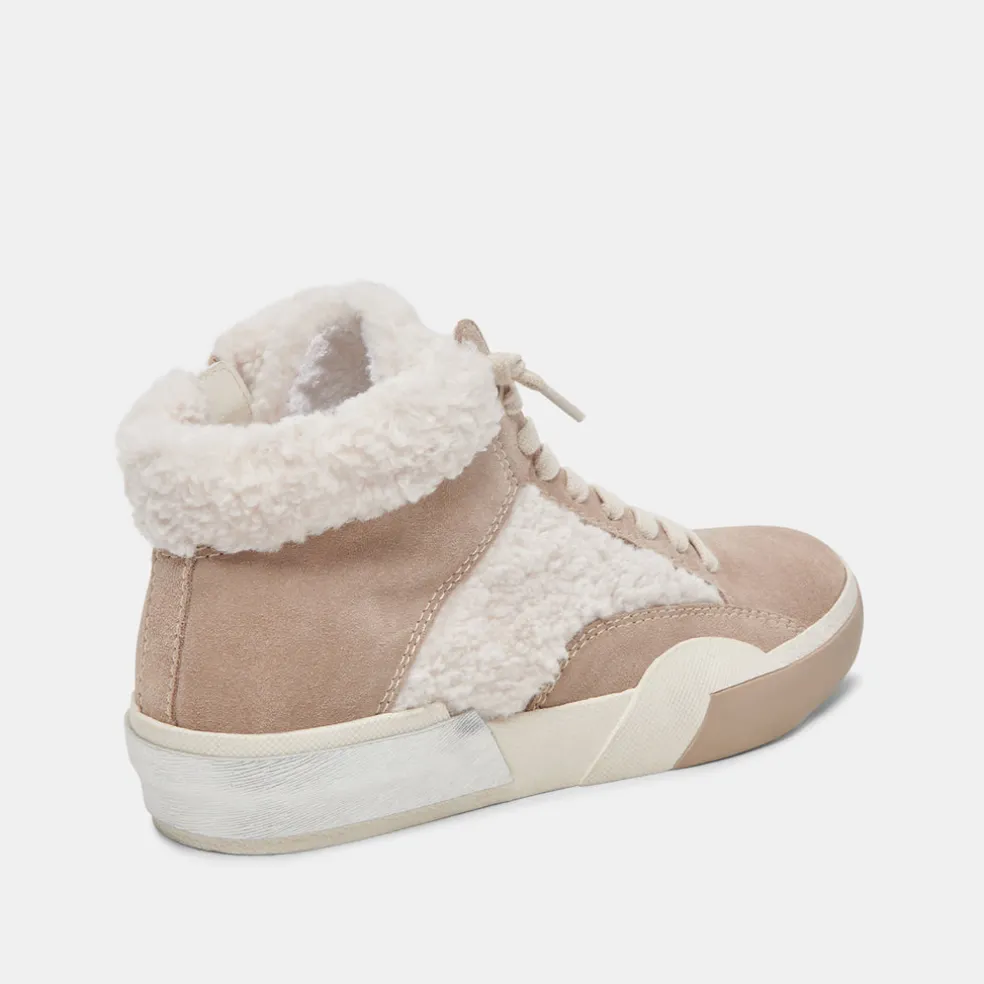 Zilvia Plush Sneakers Taupe Multi Suede