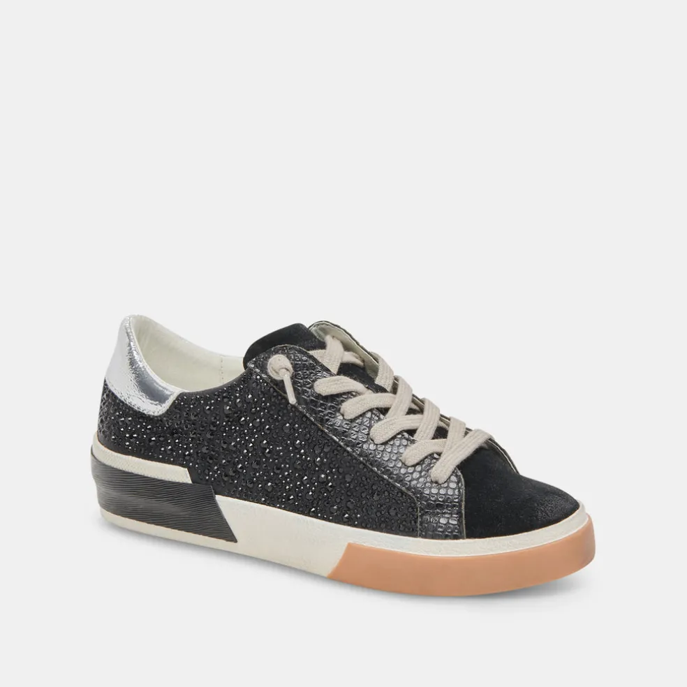Zina Crystal Sneakers Black Suede