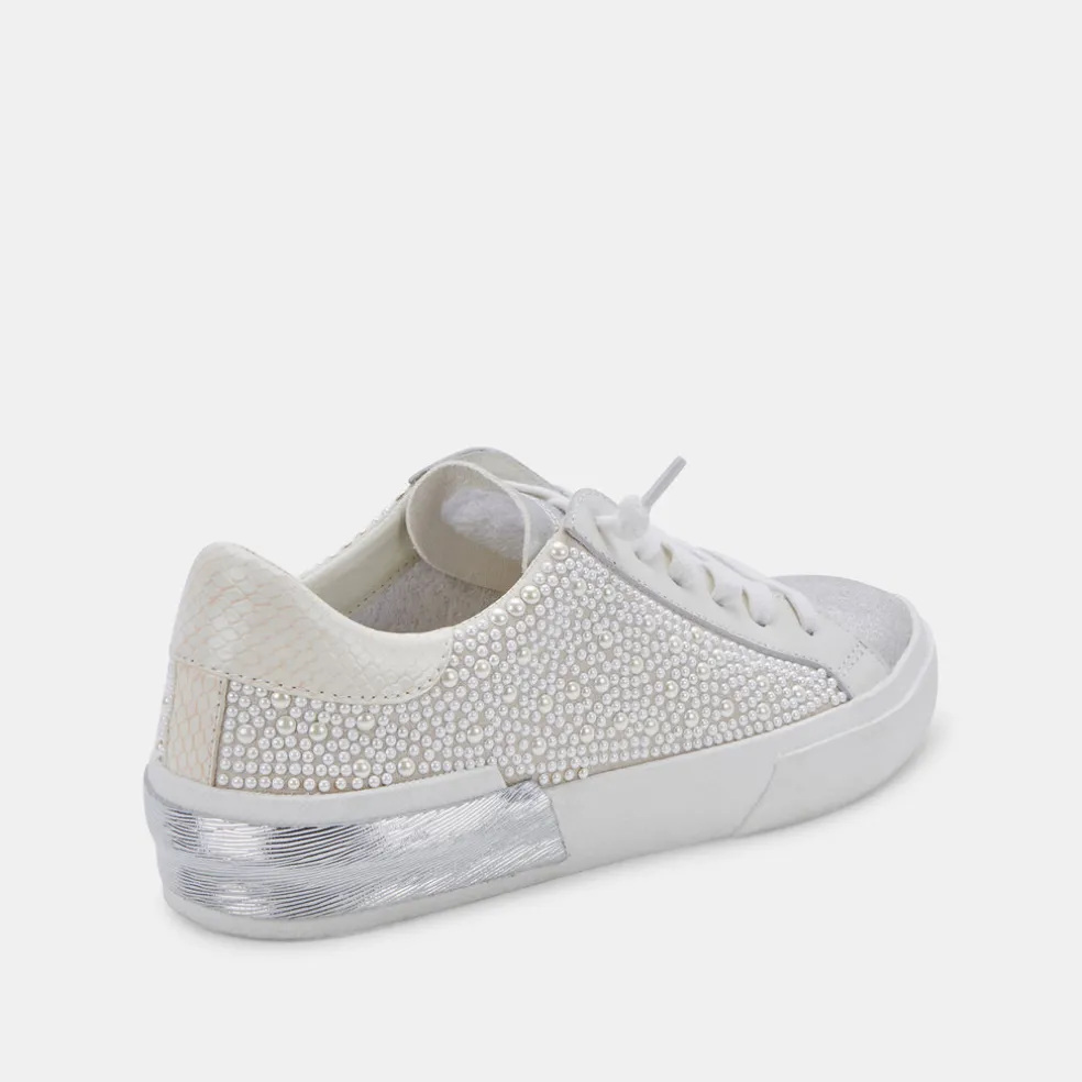 Zina Pearl Wide Sneakers Vanilla Pearls