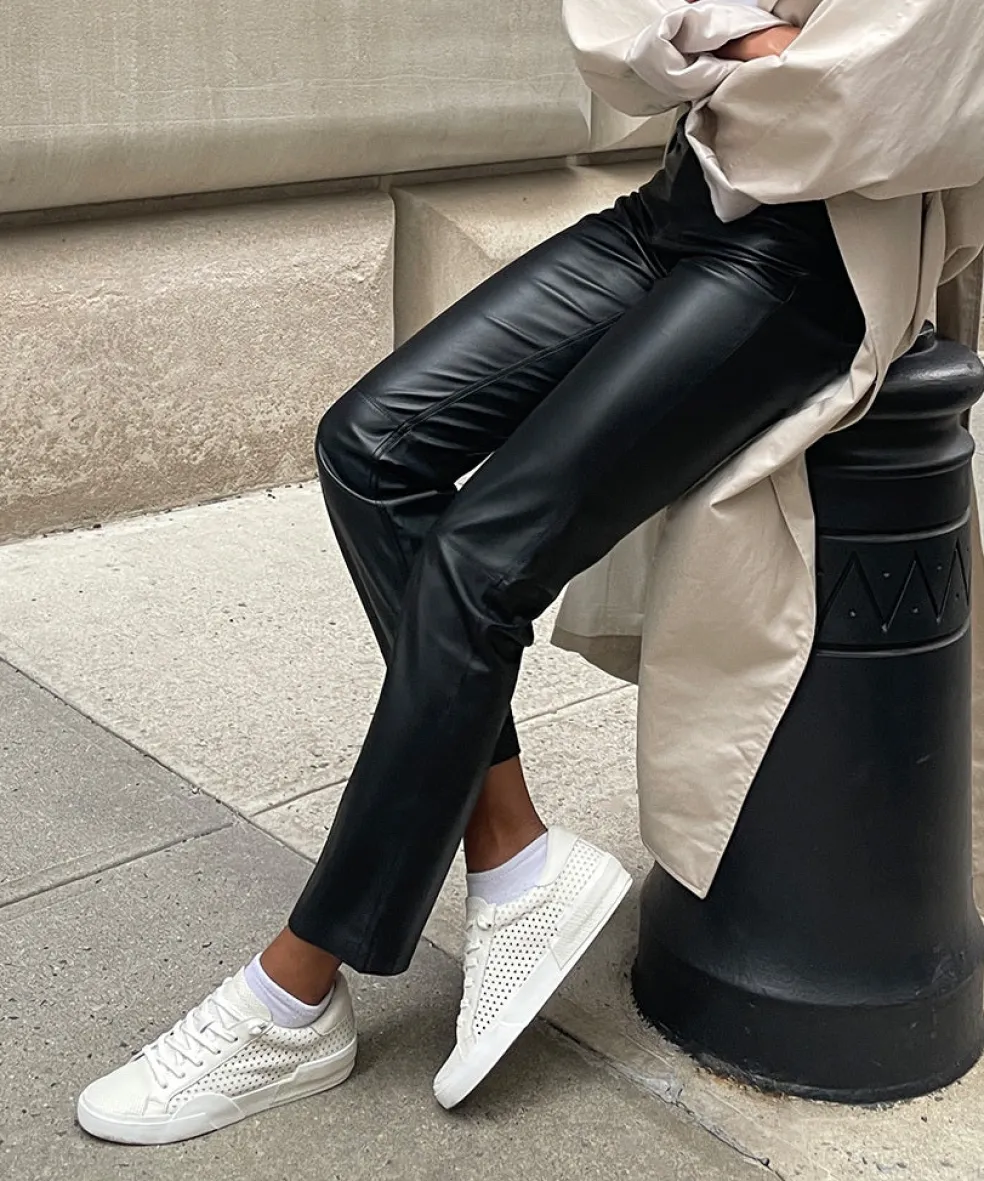 Zina Perforated Sneakers White Perforated Leather