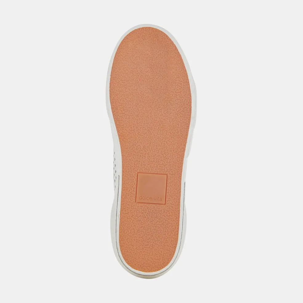 Zina Perforated Sneakers White Perforated Leather