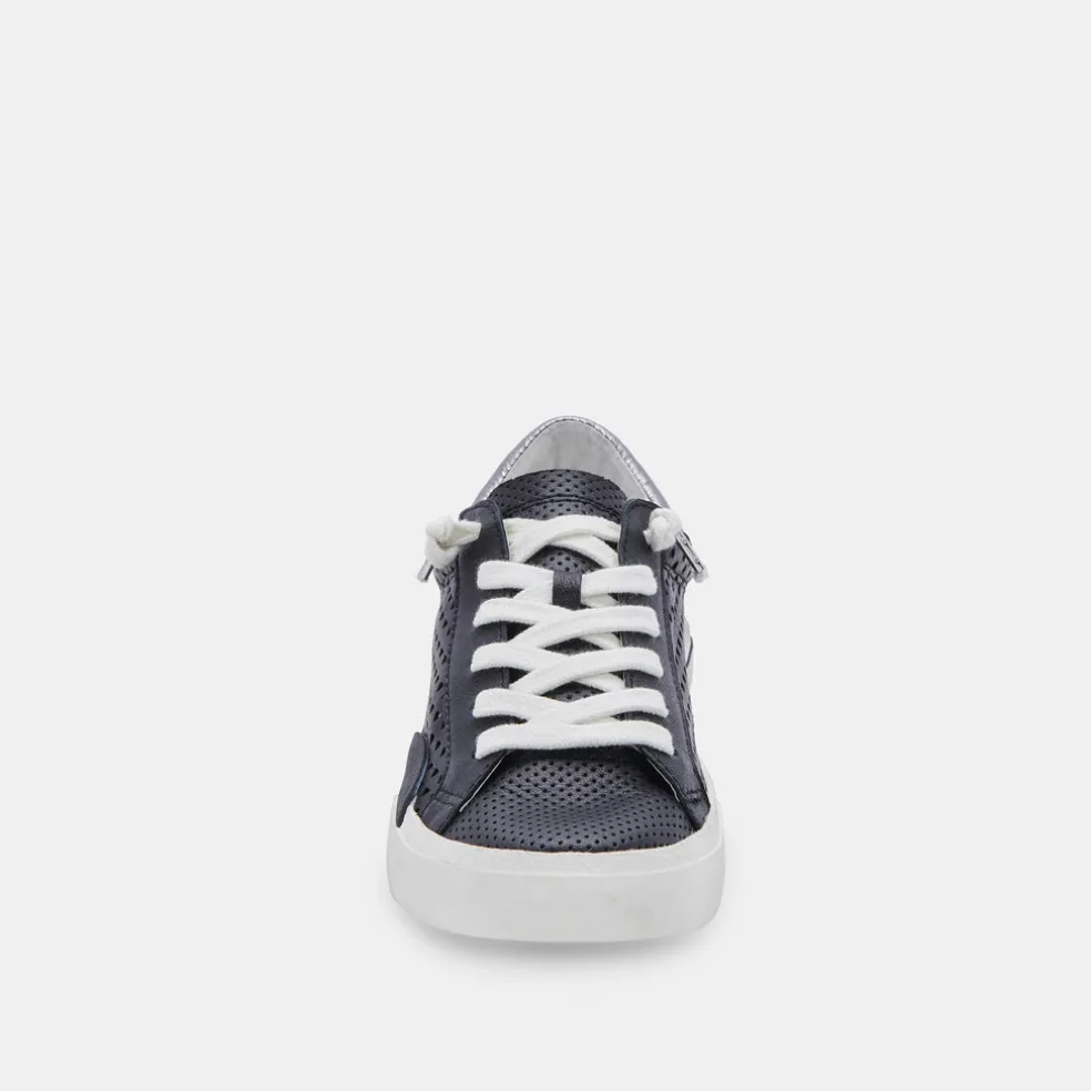 Zina Perforated Sneakers Black Perforated Leather
