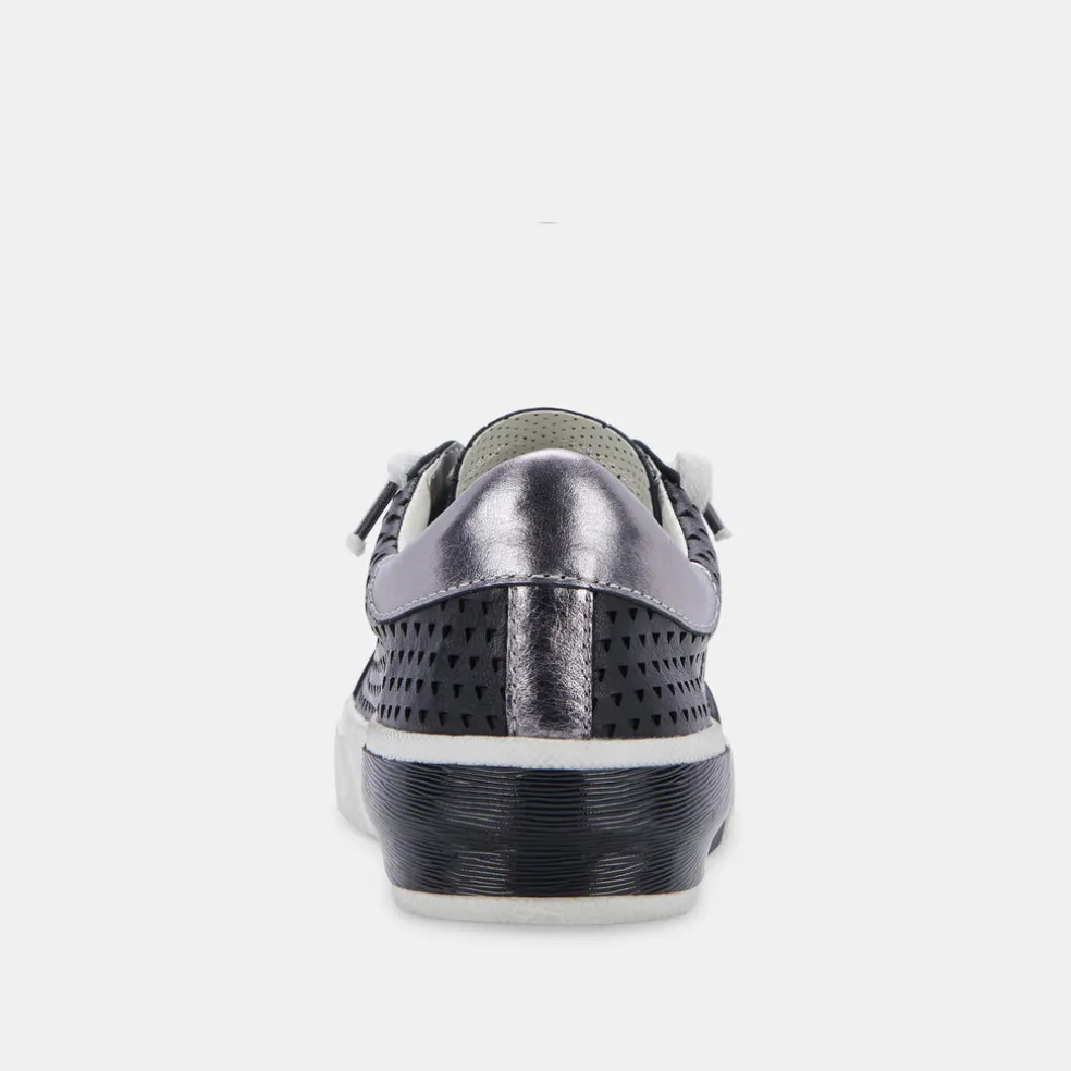 Zina Perforated Sneakers Black Perforated Leather