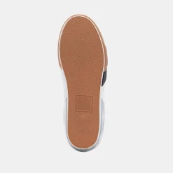 Zina Plush Sneakers White Black Leather
