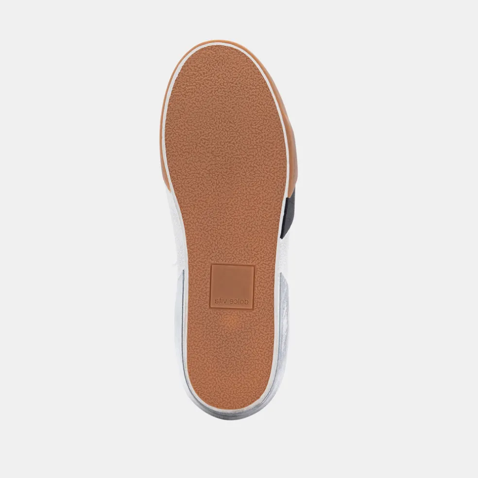 Zina Plush Sneakers White Black Leather
