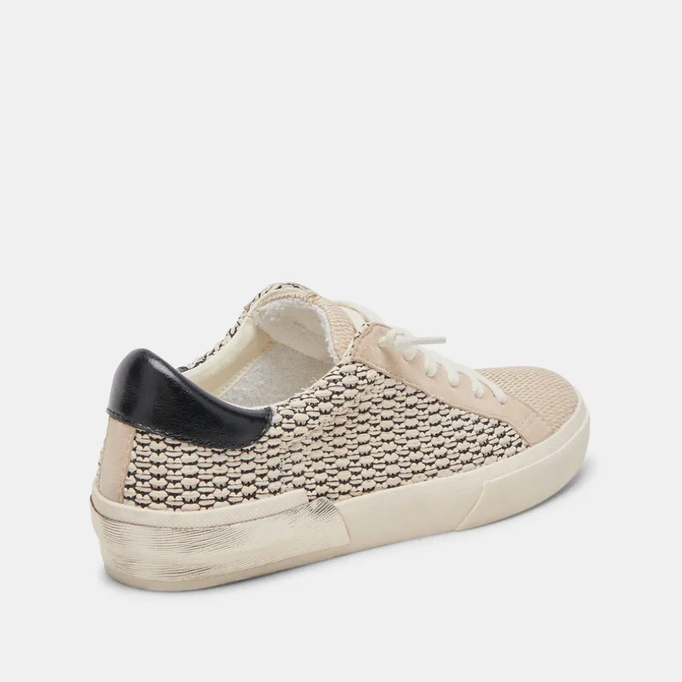Zina Sneakers Black Natural Raffia