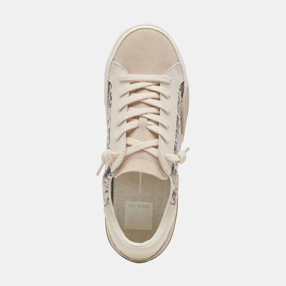 Zina Sneakers Black White Embossed Snake