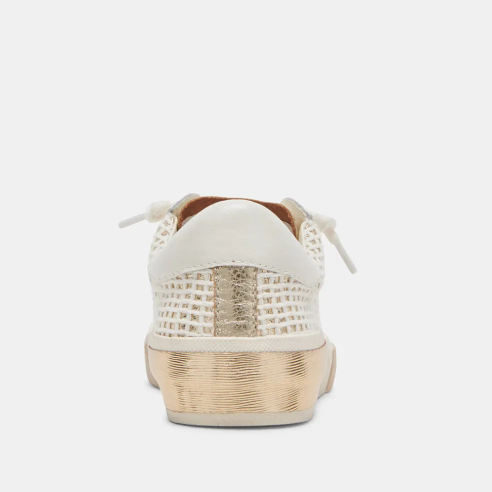 Zina Sneakers Bone Gold Woven