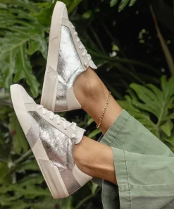Zina Sneakers Chrome Distressed Leather