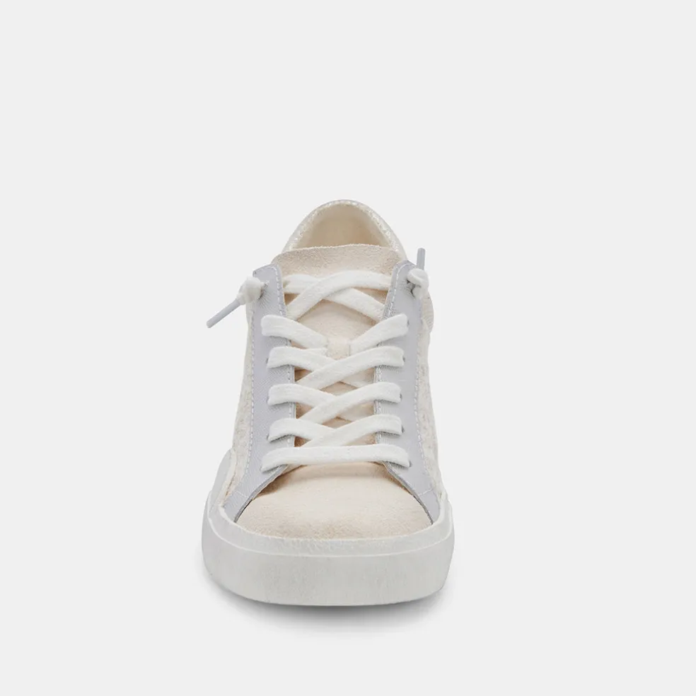 Zina Sneakers Cream Leopard Print Suede