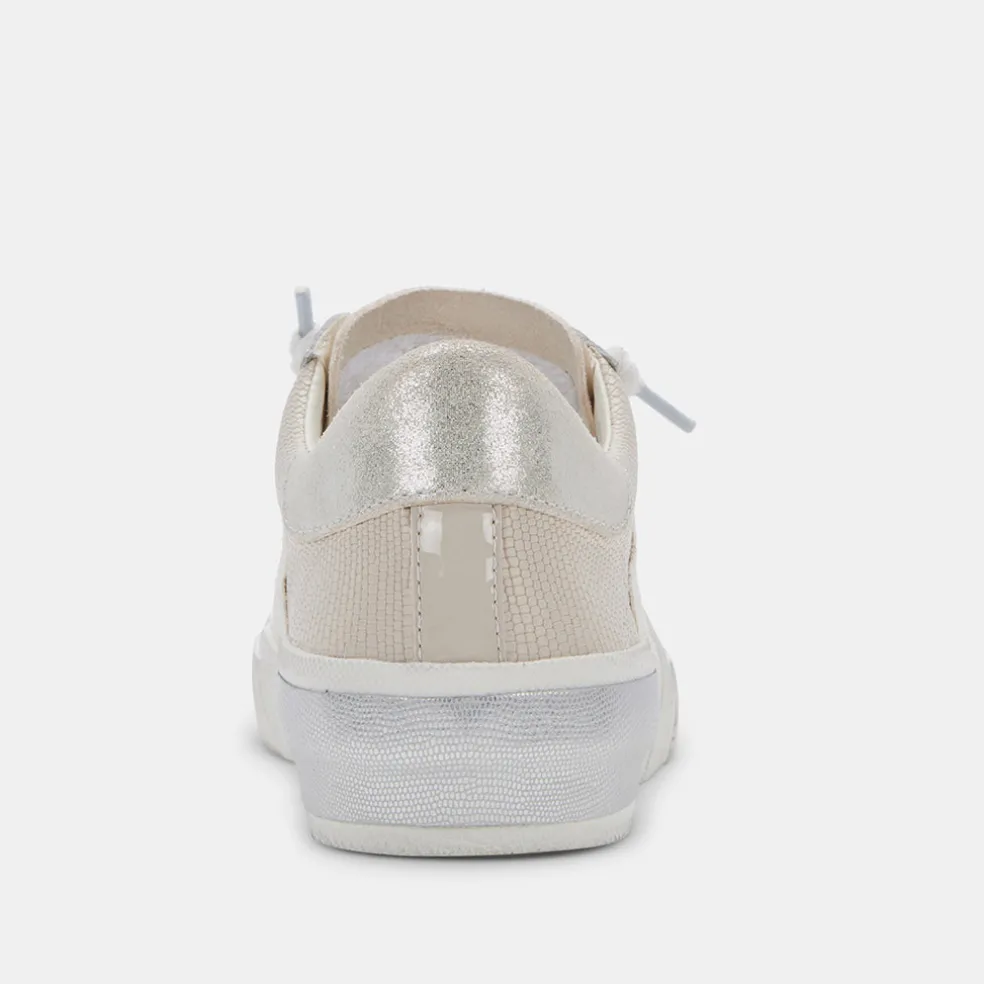 Zina Sneakers Cream Leopard Print Suede