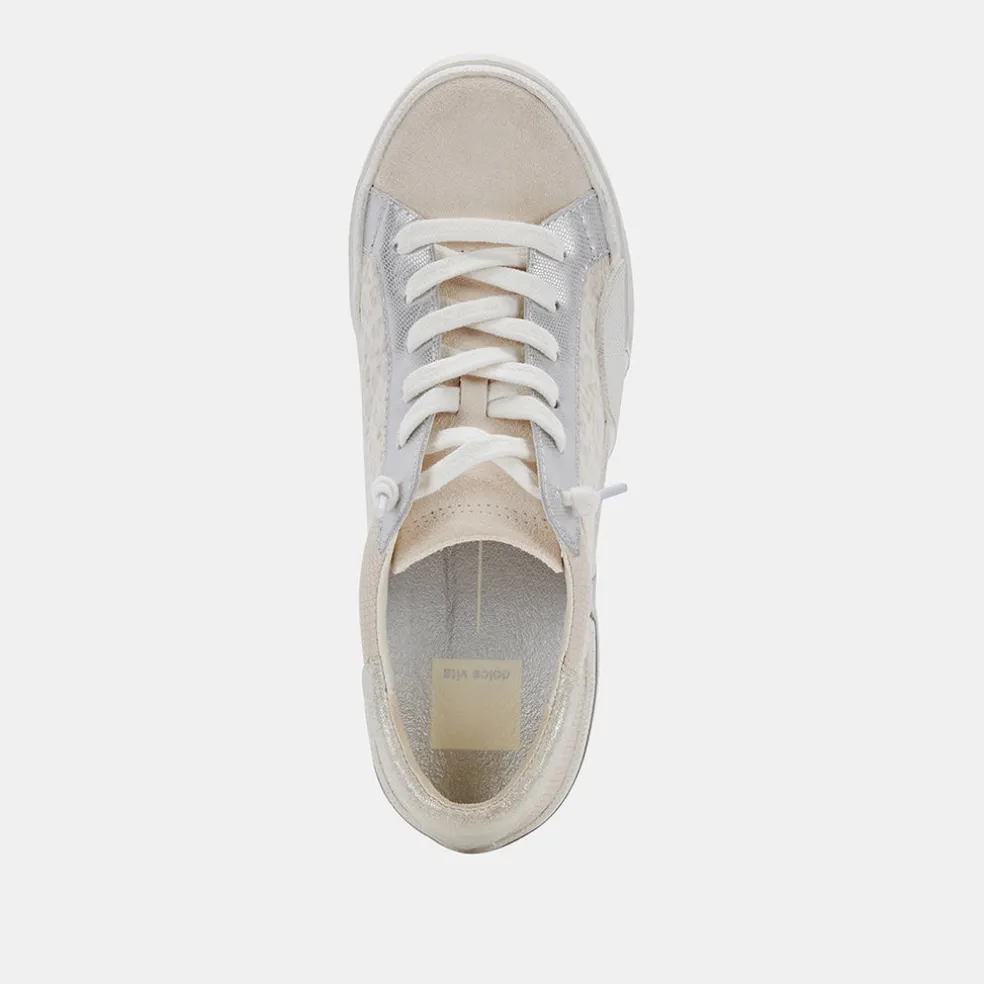 Zina Sneakers Cream Leopard Print Suede