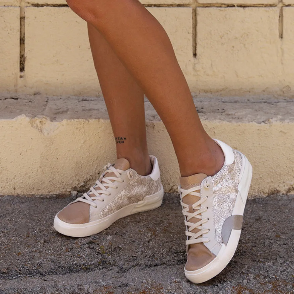 Zina Sneakers Sand Embossed Leather