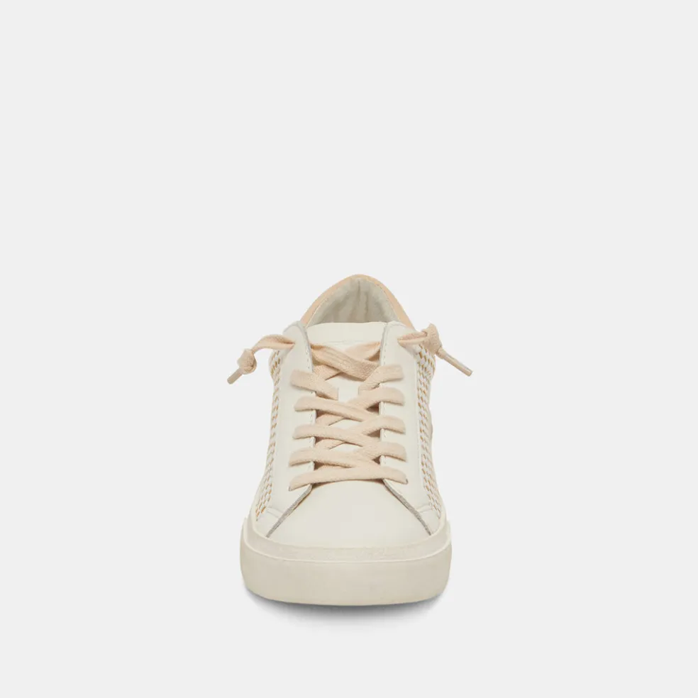 Zina Sneakers Tan Cream Raffia