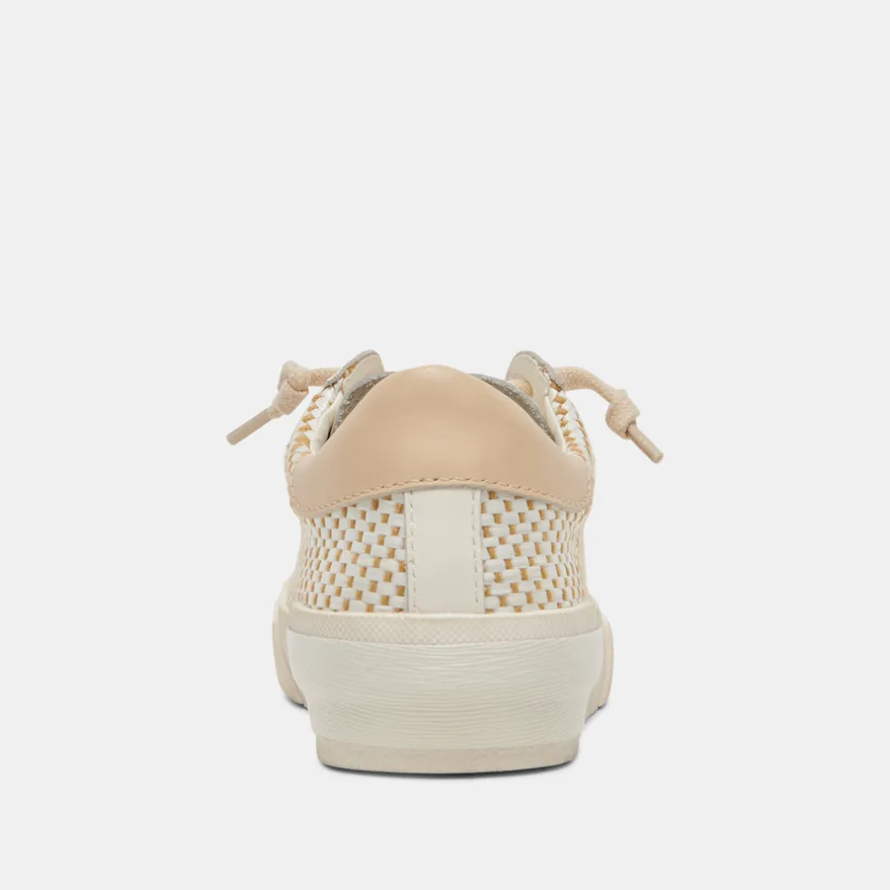 Zina Sneakers Tan Cream Raffia