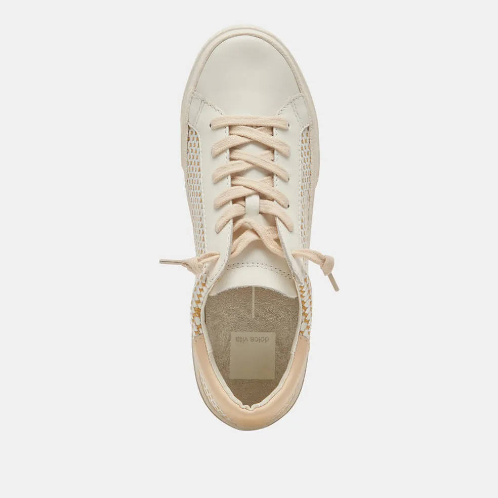 Zina Sneakers Tan Cream Raffia