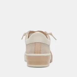 Zina Sneakers White Dune Embossed Leather