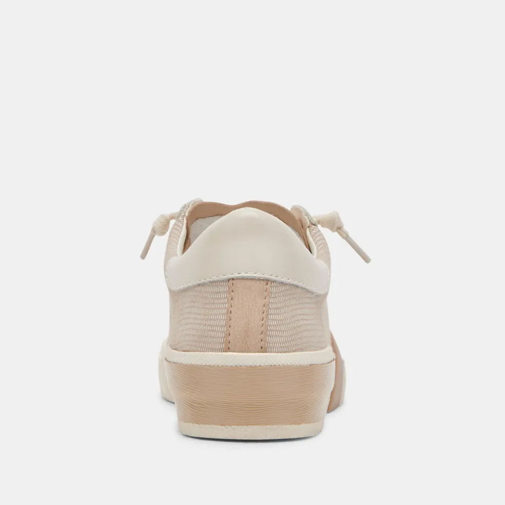 Zina Sneakers White Dune Embossed Leather